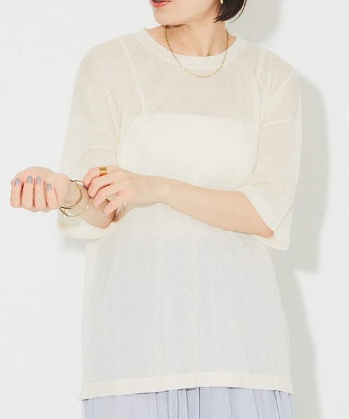 シアーニットTシャツ