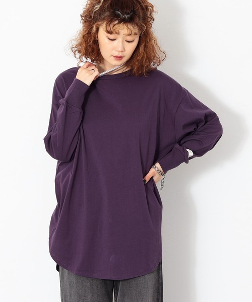 C17(シーセブンティーン)の「C17 ロングスリーブTシャツ(Tシャツ/カットソー・レディース・キャメル/ラベンダー/ブラック/グレイッシュベージュ・LARGE/MEDIUM)」の4枚目の写真