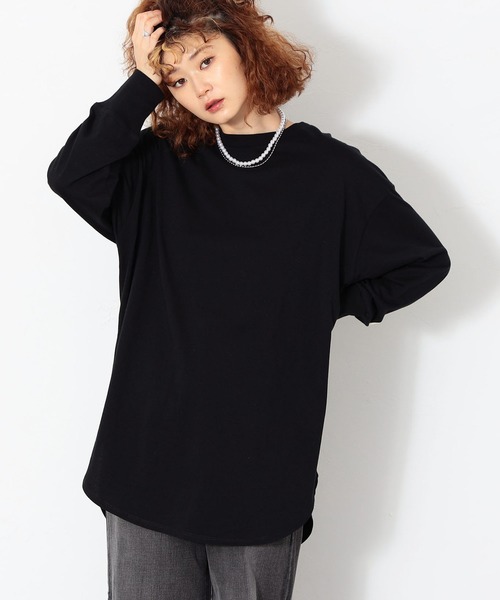 C17(シーセブンティーン)の「C17 ロングスリーブTシャツ(Tシャツ/カットソー・レディース・キャメル/ラベンダー/ブラック/グレイッシュベージュ・LARGE/MEDIUM)」の2枚目の写真