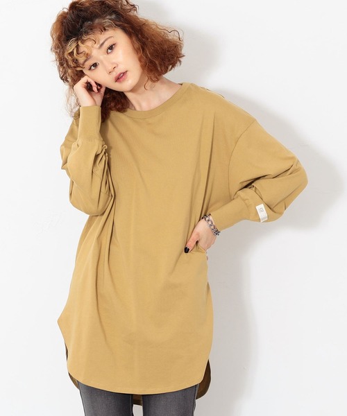 C17(シーセブンティーン)の「C17 ロングスリーブTシャツ(Tシャツ/カットソー・レディース・キャメル/ラベンダー/ブラック/グレイッシュベージュ・LARGE/MEDIUM)」の7枚目の写真
