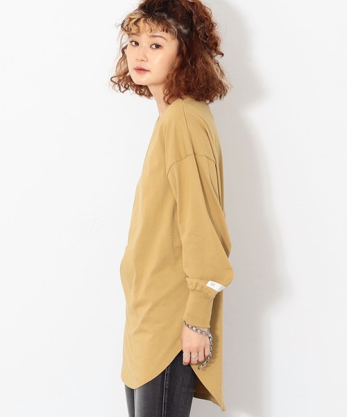 C17(シーセブンティーン)の「C17 ロングスリーブTシャツ(Tシャツ/カットソー・レディース・キャメル/ラベンダー/ブラック/グレイッシュベージュ・LARGE/MEDIUM)」の8枚目の写真