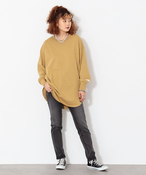 C17(シーセブンティーン)の「C17 ロングスリーブTシャツ(Tシャツ/カットソー・レディース・キャメル/ラベンダー/ブラック/グレイッシュベージュ・LARGE/MEDIUM)」の12枚目の写真
