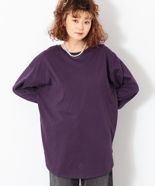 C17(シーセブンティーン)の「C17 ロングスリーブTシャツ(Tシャツ/カットソー・レディース・キャメル/ラベンダー/ブラック/グレイッシュベージュ・LARGE/MEDIUM)」の14枚目の写真