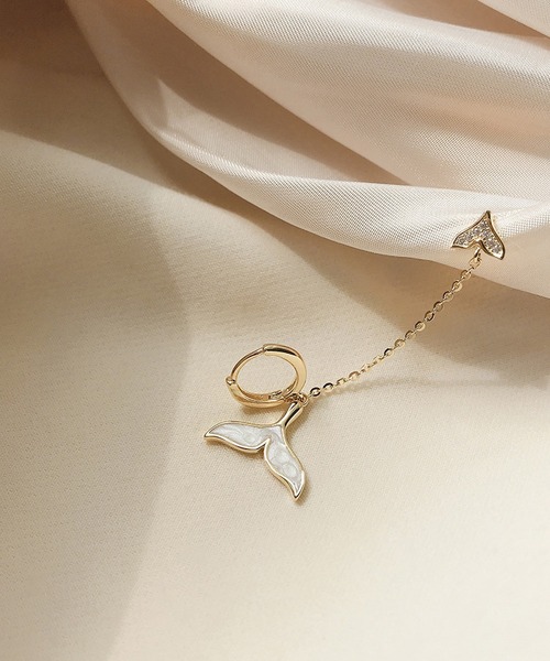 LA VORAGINE（ラ ヴォラジネ）の「片耳（左右兼用）二重ピアス（ピアス（片耳用）・レディース・ゴールド・FREE）」の6枚目の写真