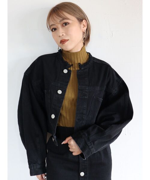 MURUA(ムルーア)の「BACKナイロンジャケット(ブルゾン・レディース・ブラック/グリーン/ブラウン/グレー・FREE)」の2枚目の写真