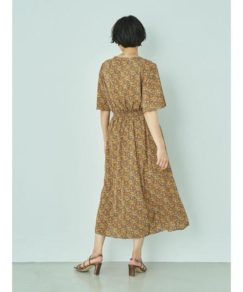 Vecca イェッカヴェッカ のファッション ワンピース セール Yecca フレア袖花柄ワンピース ワンピース Yecca