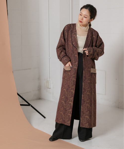 Eimee Law(エイミーロウ)の「オリエンタルJQ パイピングロングガウン(その他アウター・レディース・ブラウン/ベージュ・38)」の22枚目の写真