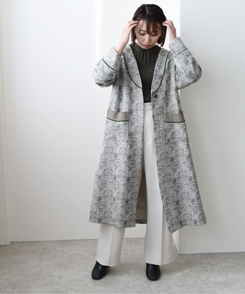 Eimee Law(エイミーロウ)の「オリエンタルJQ パイピングロングガウン(その他アウター・レディース・ブラウン/ベージュ・38)」の13枚目の写真