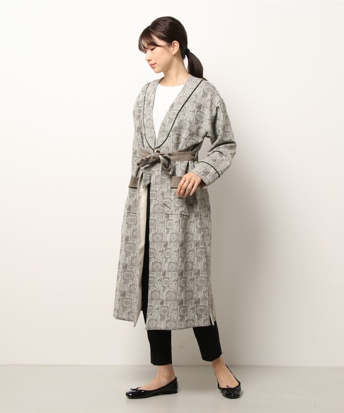 Eimee Law(エイミーロウ)の「オリエンタルJQ パイピングロングガウン(その他アウター・レディース・ブラウン/ベージュ・38)」の10枚目の写真