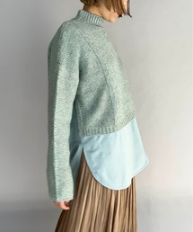 audrey and john wad | ヘリンボーン柄ニット＋ロングカットソー(ニット/セーター)