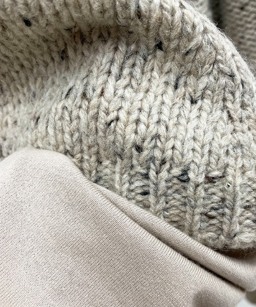 audrey and john wad（オードリーアンドジョンワッド）の「ヘリンボーン柄ニット＋ロングカットソー（ニット/セーター・レディース・ライトベージュ/サックスブルー・M）」の16枚目の写真