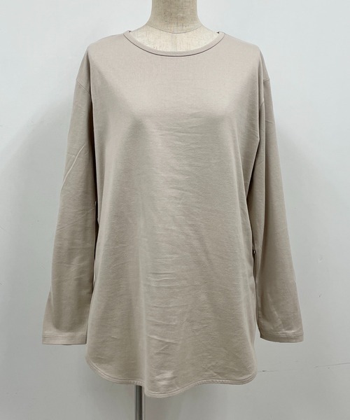 audrey and john wad（オードリーアンドジョンワッド）の「ヘリンボーン柄ニット＋ロングカットソー（ニット/セーター・レディース・ライトベージュ/サックスブルー・M）」の22枚目の写真