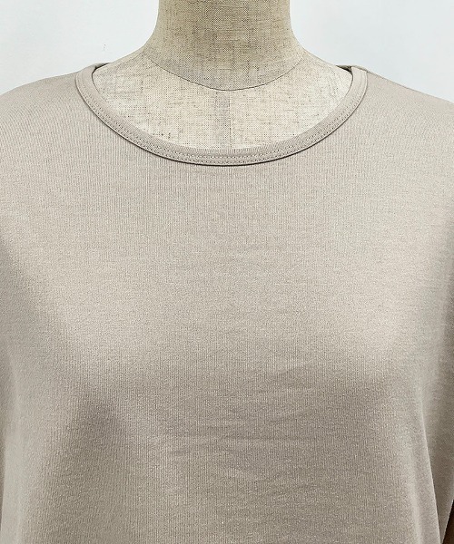 audrey and john wad（オードリーアンドジョンワッド）の「ヘリンボーン柄ニット＋ロングカットソー（ニット/セーター・レディース・ライトベージュ/サックスブルー・M）」の19枚目の写真