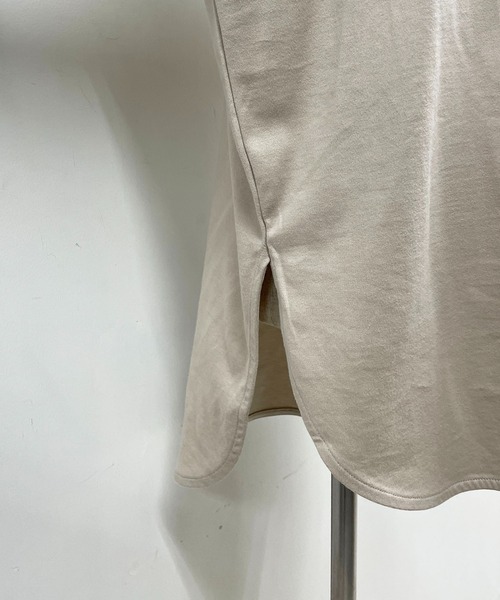 audrey and john wad（オードリーアンドジョンワッド）の「ヘリンボーン柄ニット＋ロングカットソー（ニット/セーター・レディース・ライトベージュ/サックスブルー・M）」の17枚目の写真