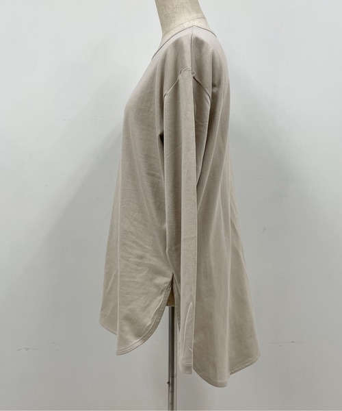 audrey and john wad（オードリーアンドジョンワッド）の「ヘリンボーン柄ニット＋ロングカットソー（ニット/セーター・レディース・ライトベージュ/サックスブルー・M）」の21枚目の写真