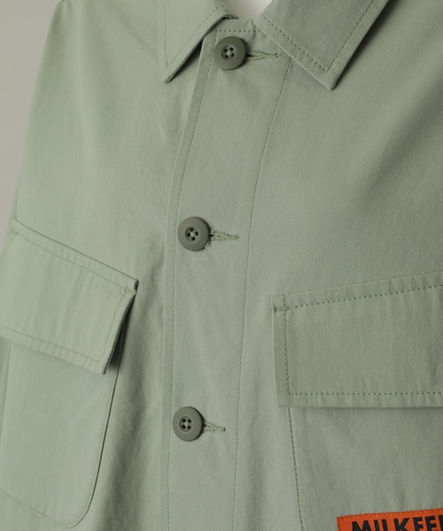 MILKFED.(ミルクフェド)の「ARCH LOGO SHIRT JACKET(シャツ/ブラウス・レディース・ネイビー/ライトグリーン・ONE SIZE)」の7枚目の写真