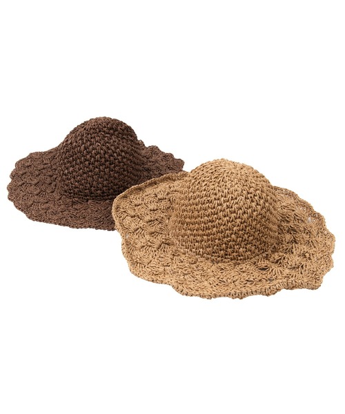 PUNYUS（プニュズ）の「ストローハット（ハット・レディース・ブラウン/ベージュ・FREE）」の5枚目の写真