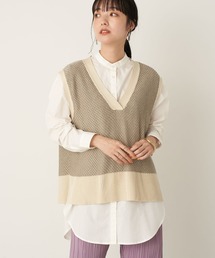 earth music&ecology | SET2点ジャガードニットベスト+シャツチュニック ＊(ニット/セーター)
