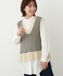 earth music&ecology | SET2点ジャガードニットベスト+シャツチュニック ＊(ニット/セーター)