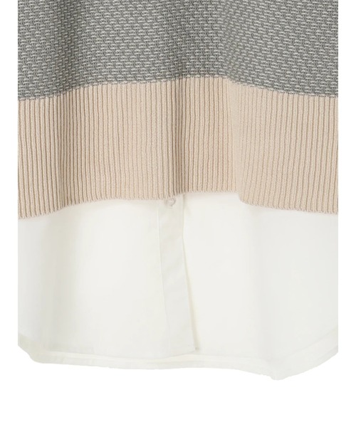 earth music&ecology（アースミュージックアンドエコロジー）の「SET2点ジャガードニットベスト+シャツチュニック ＊（ニット/セーター・レディース・ミント/ベージュ/ブラック・FREE）」の8枚目の写真