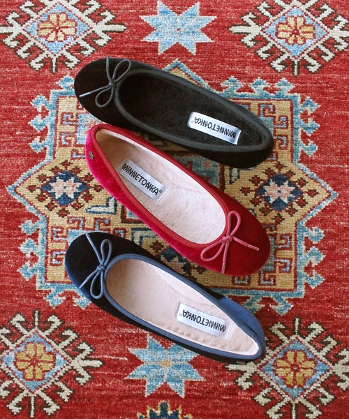 Minnetonka（ミネトンカ）の「【MINNETONKA】ミネトンカ BOA FLAT / ボア フラットシューズ（バレエシューズ・レディース・ブラック/ネイビー/レッド・8/7/6）」の11枚目の写真