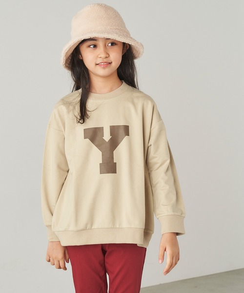 ＆yam（アンドヤム）の「ビッグイニシャル"Y"ロゴスウェット【親子お揃い/リンクコーデ】（スウェット・キッズ・ベージュ/グリーン/ブラック・110-120cm/150-160cm/120-130cm/140-150cm/130-140cm）」の7枚目の写真