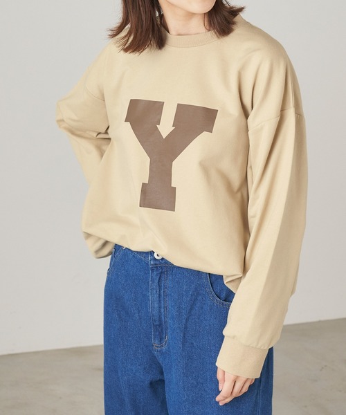 ＆yam（アンドヤム）の「ビッグイニシャル"Y"ロゴスウェット【親子お揃い/リンクコーデ】（スウェット・キッズ・ベージュ/グリーン/ブラック・110-120cm/150-160cm/120-130cm/140-150cm/130-140cm）」の11枚目の写真