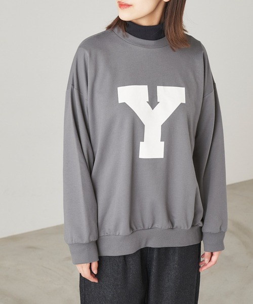 ＆yam（アンドヤム）の「ビッグイニシャル"Y"ロゴスウェット【親子お揃い/リンクコーデ】（スウェット・キッズ・ベージュ/グリーン/ブラック・110-120cm/150-160cm/120-130cm/140-150cm/130-140cm）」の6枚目の写真