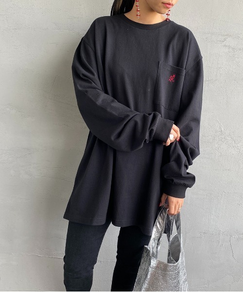 Gramicci（グラミチ）の「[GRAMICCI/グラミチ] ワンポイントロゴ ポケットロンT（Tシャツ/カットソー・レディース・ブラック/ホワイト・XL/L/M）」の2枚目の写真