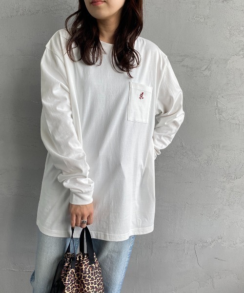 Gramicci（グラミチ）の「[GRAMICCI/グラミチ] ワンポイントロゴ ポケットロンT（Tシャツ/カットソー・レディース・ブラック/ホワイト・XL/L/M）」の5枚目の写真