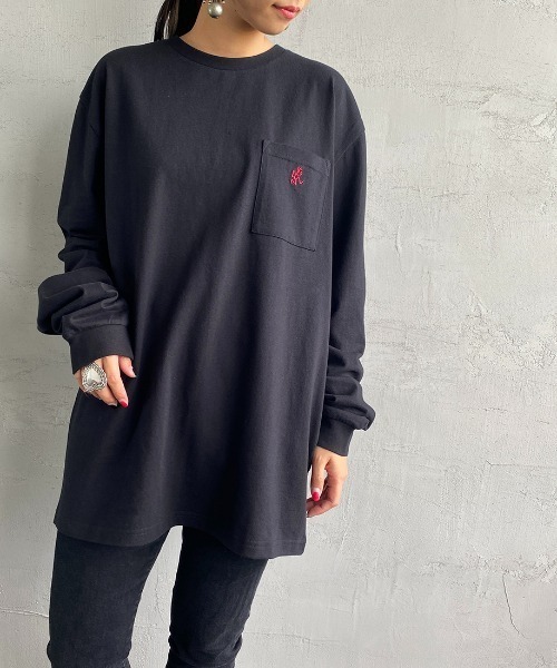 Gramicci（グラミチ）の「[GRAMICCI/グラミチ] ワンポイントロゴ ポケットロンT（Tシャツ/カットソー・レディース・ブラック/ホワイト・XL/L/M）」の12枚目の写真