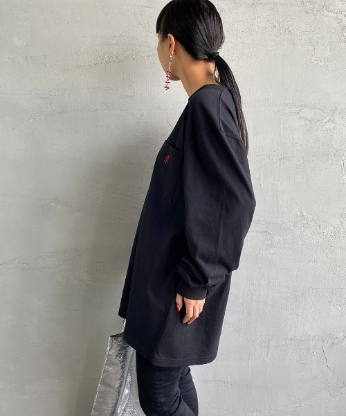Gramicci（グラミチ）の「[GRAMICCI/グラミチ] ワンポイントロゴ ポケットロンT（Tシャツ/カットソー・レディース・ブラック/ホワイト・XL/L/M）」の7枚目の写真