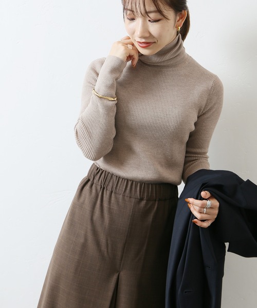 JOURNAL STANDARD（ジャーナルスタンダード）の「ウォッシャブルウールリブハイネック◆（ニット/セーター・レディース・ブラック/ブラウン/ホワイト/ベージュ・FREE）」の10枚目の写真