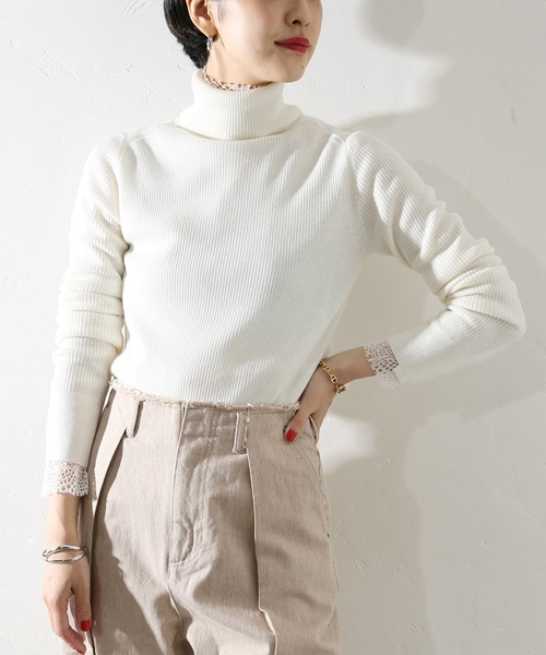 JOURNAL STANDARD（ジャーナルスタンダード）の「ウォッシャブルウールリブハイネック◆（ニット/セーター・レディース・ブラック/ブラウン/ホワイト/ベージュ・FREE）」の16枚目の写真