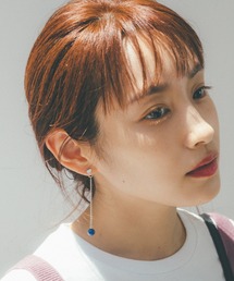 【高橋愛さんコラボ】耳元で優しく揺れるラピスラズリとハートモチーフのイヤーアクセ by LOVE&PEACE PROJECT ＜1:ピアス　2:イヤリング＞