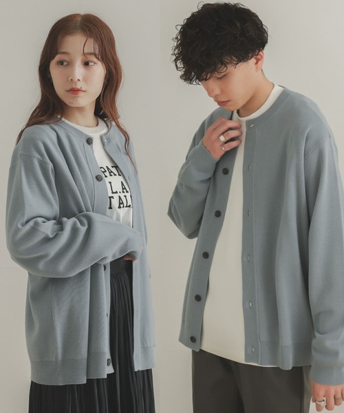 SENSE OF PLACE by URBAN RESEARCH(センスオブプレイスバイアーバンリサーチ)の「クルーネックカーディガン(カーディガン/ボレロ・メンズ・ミント/ダークグレー/ライトベージュ/レッド/ライトブルー/ブルー/ブラック/グリーン・MEDIUM/LARGE)」の7枚目の写真