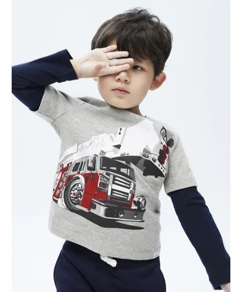 GAP（ギャップ）の「2^In-1 グラフィック Tシャツ (幼児)（Tシャツ/カットソー・キッズ・ネイビー/グレー/オレンジ・4-5 YRS/3 YRS/18-24M/5 YRS/2-3 YRS/12-18 M）」の2枚目の写真