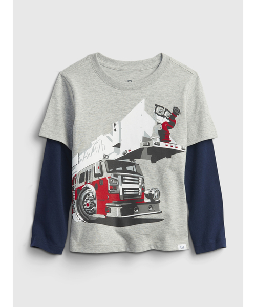 GAP（ギャップ）の「2^In-1 グラフィック Tシャツ (幼児)（Tシャツ/カットソー・キッズ・ネイビー/グレー/オレンジ・4-5 YRS/3 YRS/18-24M/5 YRS/2-3 YRS/12-18 M）」の7枚目の写真