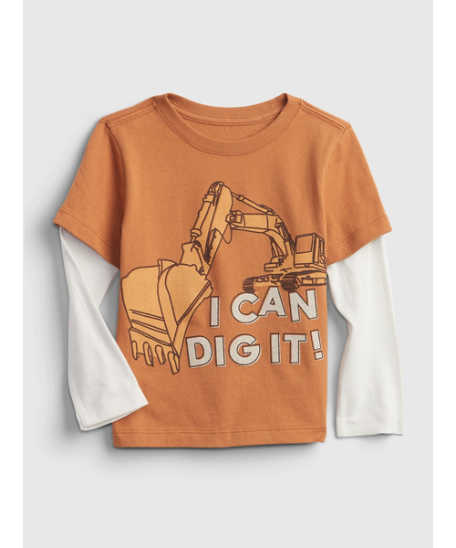 GAP（ギャップ）の「2^In-1 グラフィック Tシャツ (幼児)（Tシャツ/カットソー・キッズ・ネイビー/グレー/オレンジ・4-5 YRS/3 YRS/18-24M/5 YRS/2-3 YRS/12-18 M）」の8枚目の写真