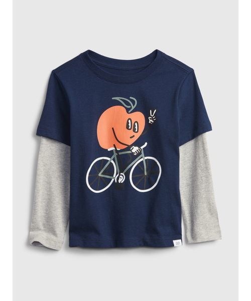GAP（ギャップ）の「2^In-1 グラフィック Tシャツ (幼児)（Tシャツ/カットソー・キッズ・ネイビー/グレー/オレンジ・4-5 YRS/3 YRS/18-24M/5 YRS/2-3 YRS/12-18 M）」の9枚目の写真