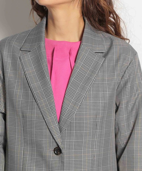 niko and（ニコアンド）の「洗えるチェックテーラードジャケット