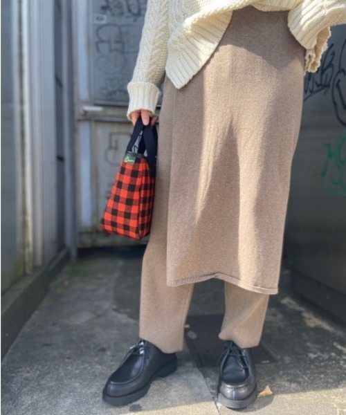 MANASTASH（マナスタッシュ）の「MANASTASH/マナスタッシュ　コットンニットラップパンツ（その他パンツ・レディース・ブラック/グレー・FREE）」の2枚目の写真