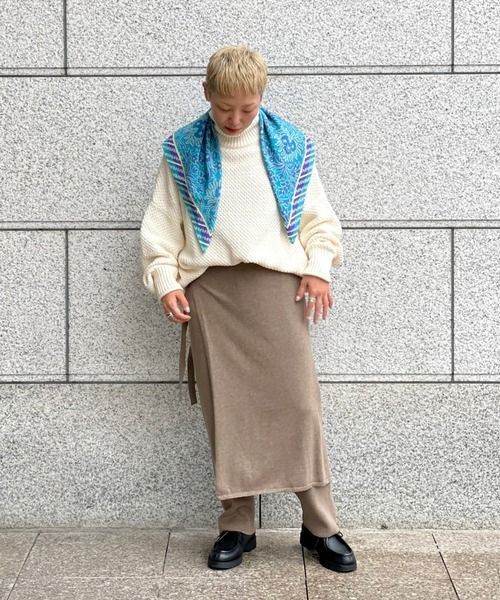 MANASTASH（マナスタッシュ）の「MANASTASH/マナスタッシュ　コットンニットラップパンツ（その他パンツ・レディース・ブラック/グレー・FREE）」の6枚目の写真