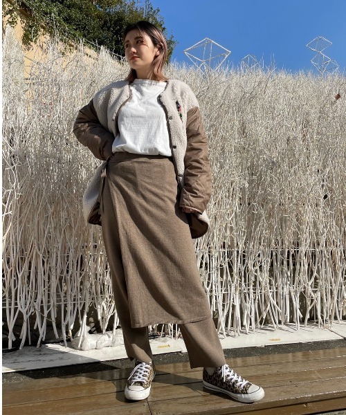 MANASTASH（マナスタッシュ）の「MANASTASH/マナスタッシュ　コットンニットラップパンツ（その他パンツ・レディース・ブラック/グレー・FREE）」の7枚目の写真