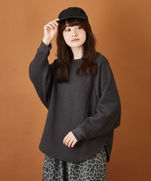 CUBE SUGAR（キューブシュガー）の「WEB限定 前後着 2WAY ニットソー ヘンリーネック ラグラン プルオーバー（スウェット）」