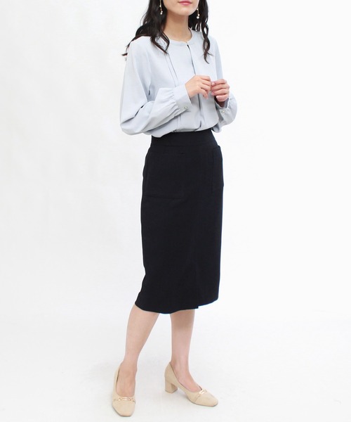 TRUDEA（トルディア）の「金具使いスキッパーブラウス（シャツ/ブラウス・レディース・ホワイト/ネイビー/ライトグレー/グレイッシュベージュ・MEDIUM/LARGE）」の15枚目の写真