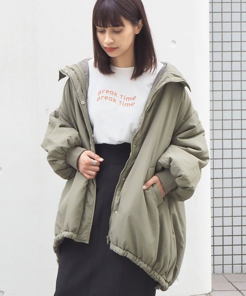 tiptop（ティップトップ）の「中綿モンスターパーカー（ダウンジャケット/コート・レディース・ブラック/カーキ/アイボリー・FREE）」の3枚目の写真