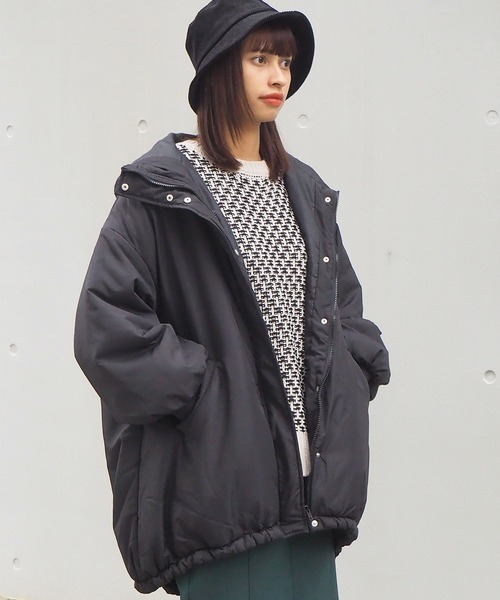 tiptop（ティップトップ）の「中綿モンスターパーカー（ダウンジャケット/コート・レディース・ブラック/カーキ/アイボリー・FREE）」の7枚目の写真