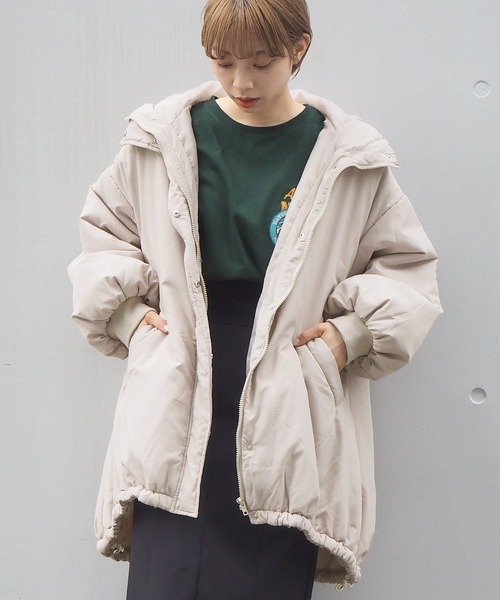 tiptop（ティップトップ）の「中綿モンスターパーカー（ダウンジャケット/コート・レディース・ブラック/カーキ/アイボリー・FREE）」の6枚目の写真