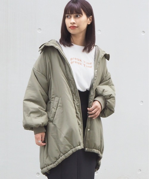 tiptop（ティップトップ）の「中綿モンスターパーカー（ダウンジャケット/コート・レディース・ブラック/カーキ/アイボリー・FREE）」の13枚目の写真